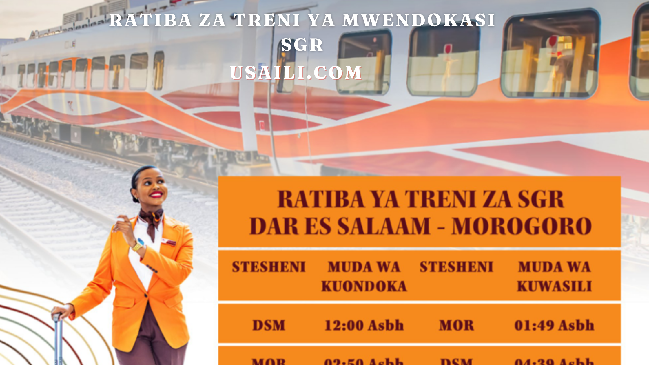 Ratiba za Treni ya Mwendokasi