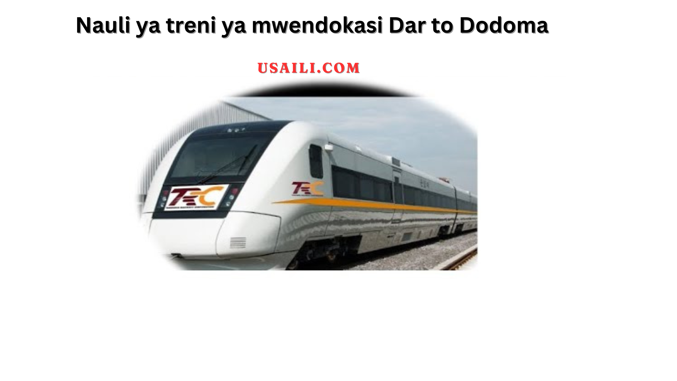 Nauli ya treni ya mwendokasi Dar to Dodoma